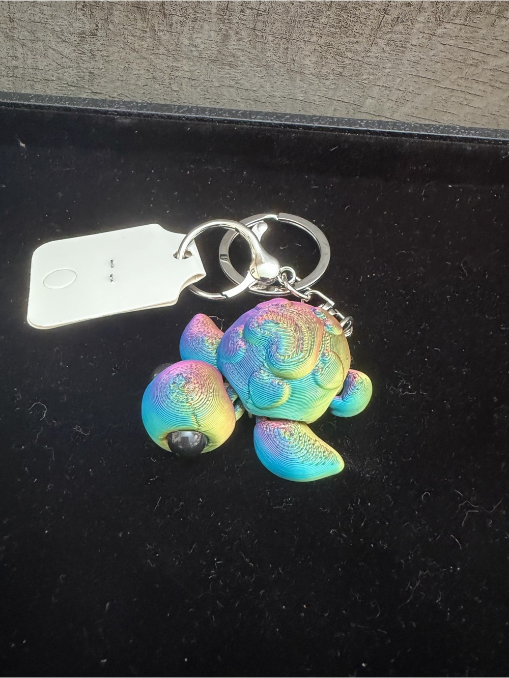 Rainbow Turtle Keychain Purse Charm 3D Printed Colorful Ocean Animal